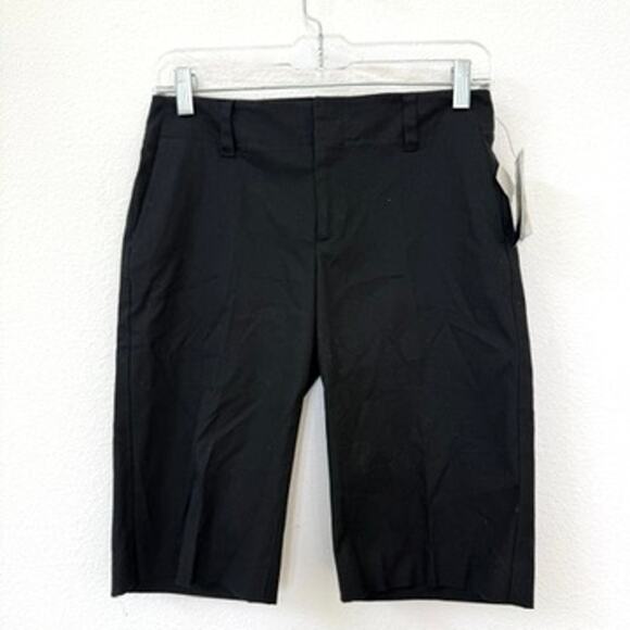 THEORY Stretch Dress Shorts Black Size 2 Bermuda Minimalist Career NWT - Picture 1 of 6